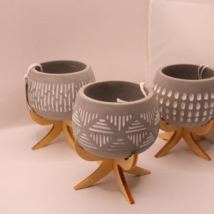 3 mini bloempotjes