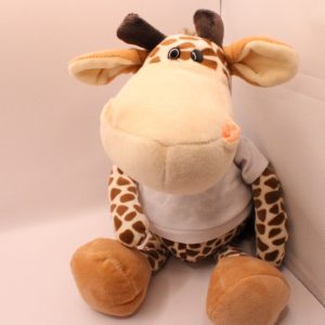 Pluchen giraffe met gepersonaliseerd T-shirtje