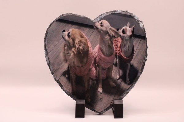 Leisteen hartvormig 15x15 cm(gepersonaliseerd