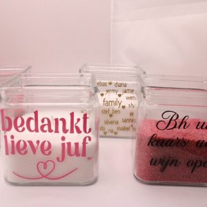 Pot met kaarsenzand