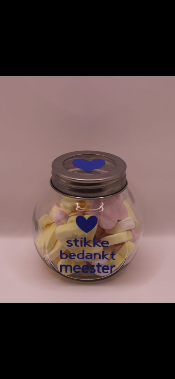 Glazen snoep potjes gevuld met hartjes - Afbeelding 12