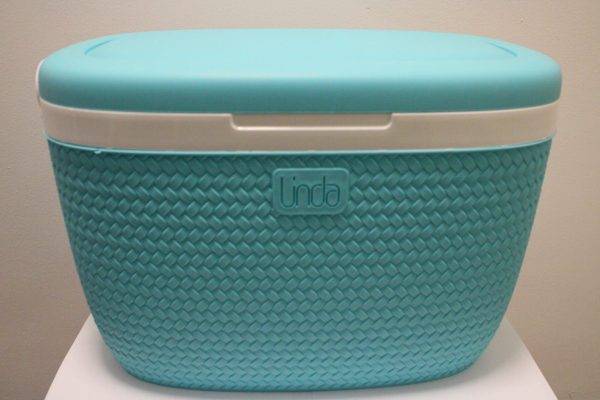 Stijlvolle turquoise koelbox linda 18 liter