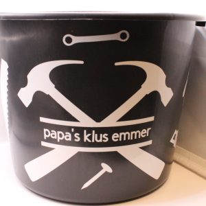 Zwarte emmer-12 liter-personaliseer baar met naam of tekst