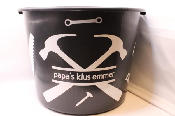 Zwarte emmer-12 liter-personaliseer baar met naam of tekst